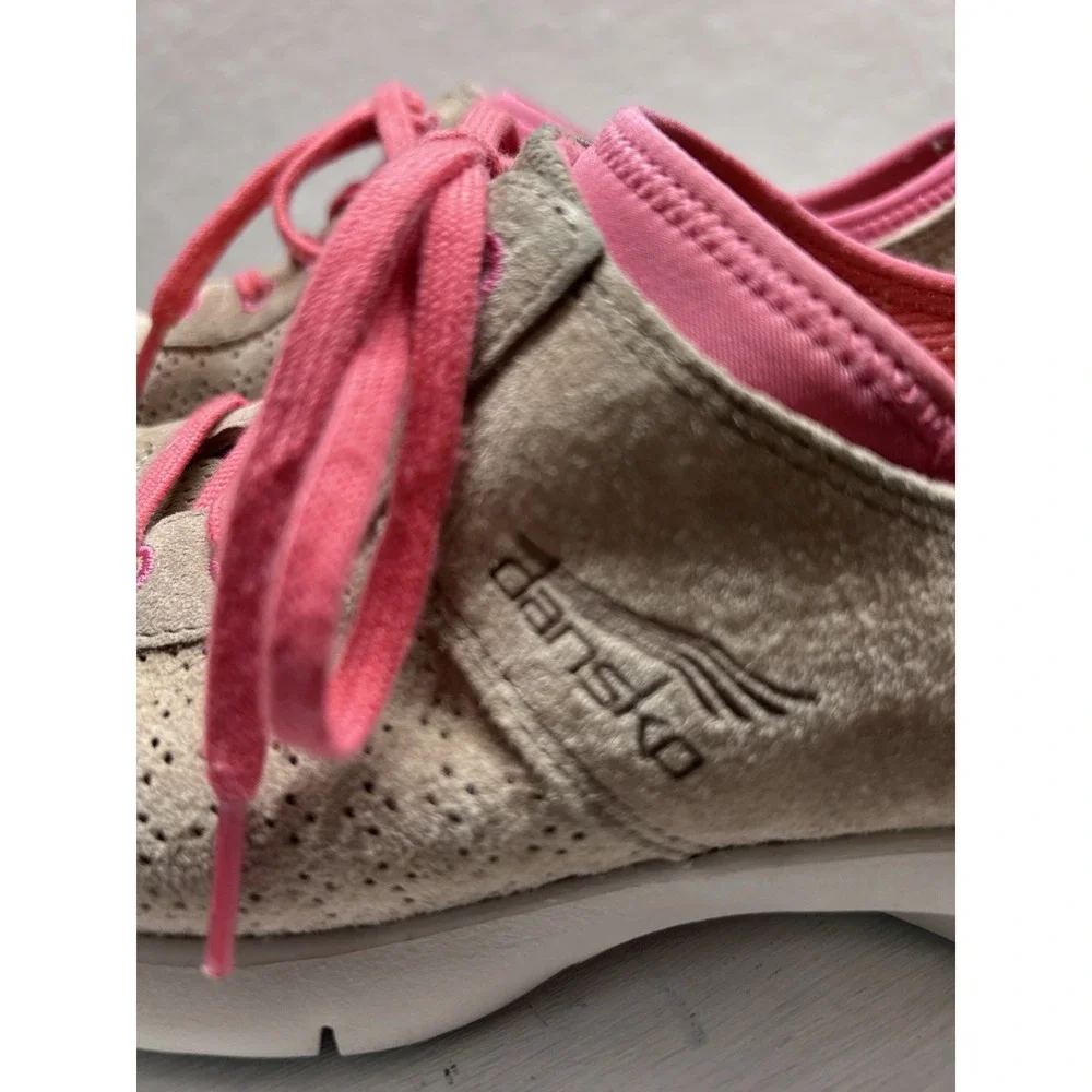 DANSKO Shoes 38/7.5 ELISE SEDONA Suede Lace Up Sneaker Comfort Lightweight Mocha
